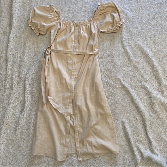 Lush Dresses & Skirts - Lush Puff Sleeve Button Front Midi Dress, S